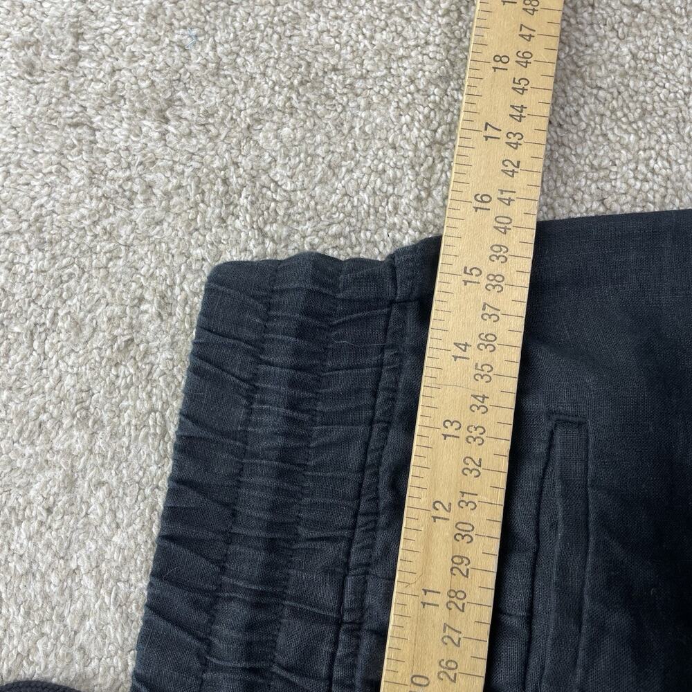 Athleta Women Pants 6 Cabo Linen Wide Leg Pant Black Elastic Waist 30 Inseam 2-0 - Picture 8 of 10